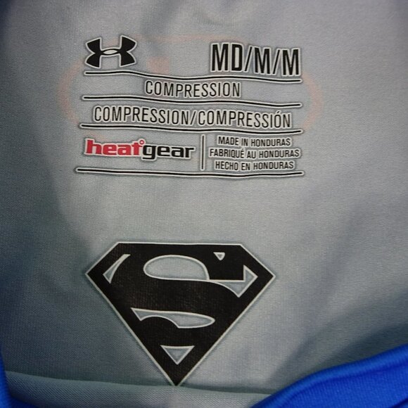 Under Armour Blue Superman Compression Shirt Med - Picture 3 of 5